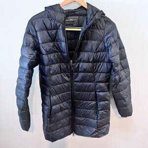Eddie Bauer Womens Black Down Insulated Puffer Jacket With Hood Size‎ S